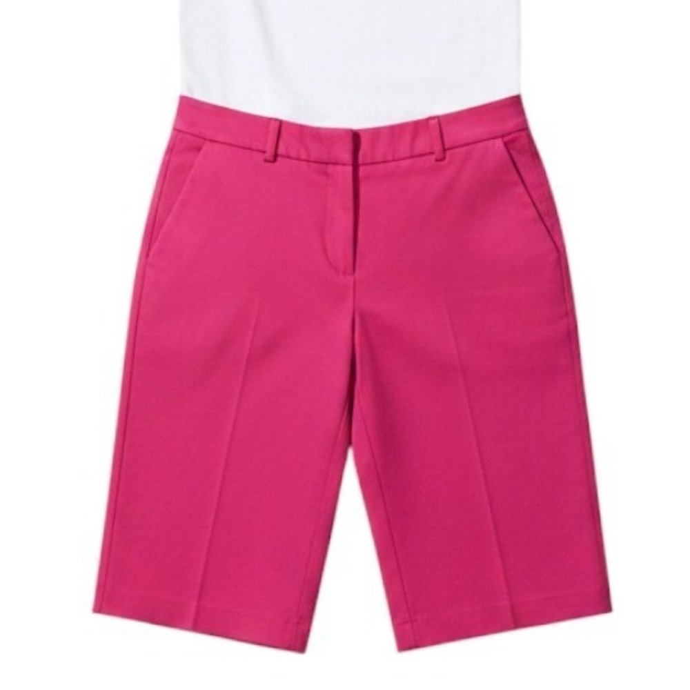 Chico's Secret Stretch Shorts Women 8 Pink Summer Berry Basic Bermuda $69.50